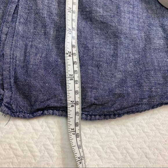 𝅺max Studio🌸 Top Button Up Denim Casual Fitted Blouse Shirt - Picture 8 of 8